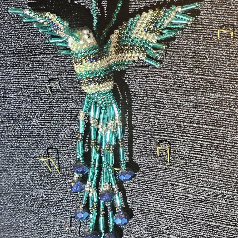 Beaded Hummingbird Brooch - Picture 10 of 10